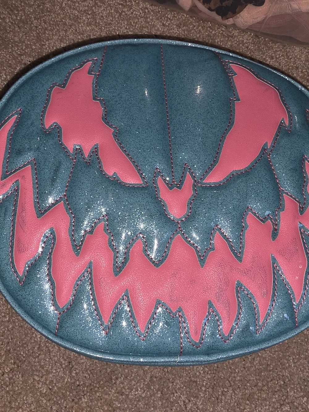 Love Pain And Stitches Pink And Blue Pumpkin Kult Bag